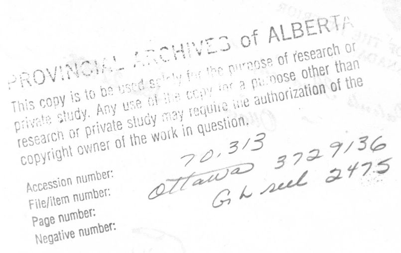 Provincial Archives of Alberta File 3729136 - Aime Brooks - Archives Stamp  Header